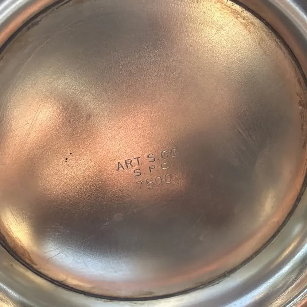 Vintage Art Silver Co SPC 7500 Silverplate 3 Pc Tea Coffee Set 1930s 1940s Art
